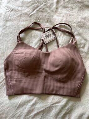 🆕 Lululemon Like a Cloud Longline Bra B/C Ribbed in Ashen Rose, size 6-sold out